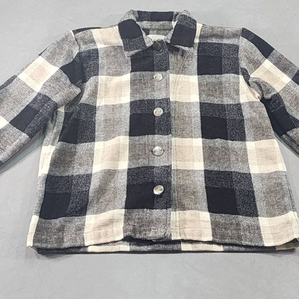 Christopher & Banks Black and White Textured Jacket